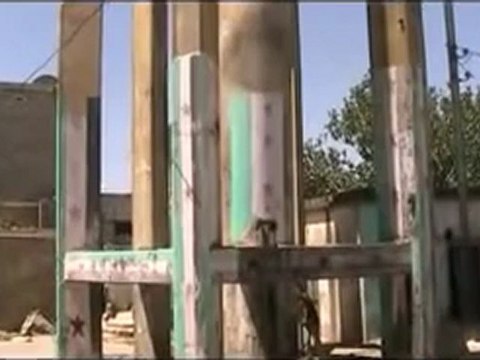 فري برس حمص الحولة استهداف عصابات الاسد لخزانات المياه 22 4 2012 Homs Syria