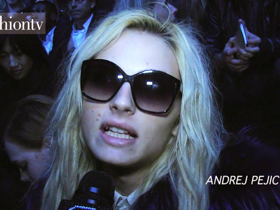 Andrej Pejic Front Row at John Galliano Fall '12 | FashionTV