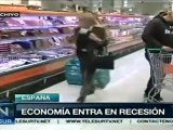 Economía de España cayó en recesión