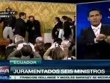Rafael Correa posesiona a seis nuevos ministros