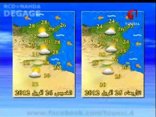 النشرة الجوية 23-04-2012