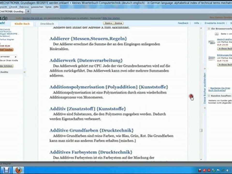 Video-Demo zu: ebooks Nachschlagewerke Lexika Mechatronik + Technische Wörterbücher deutsch-englisch (Kindle-Shop)
