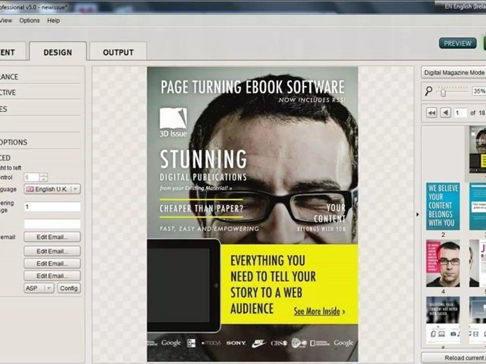 Advanced options when using 3D ISsue 5.1 digital magazine software