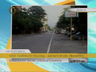 Reporte del tráfico desde la avenida Sucre