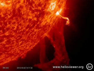 Grande éruption solaire 22 avril 2012