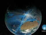 Un video con todas las rutas de transporte y ciudades en el mundo