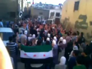 فري برس دمشق ساحة الشهيد مظاهرة مشفى المهايني القديم 24 4 2012 Damascus
