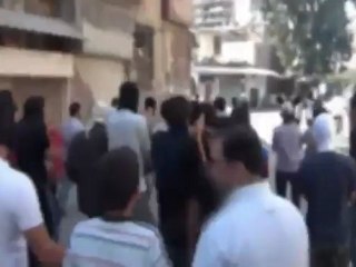 فري برس دمشق  مظاهرة في ساحة كفرسوسة 24 4 2012 Damascus