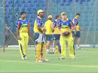 Chennai in practice session ahead of their match against Bangalore 25April