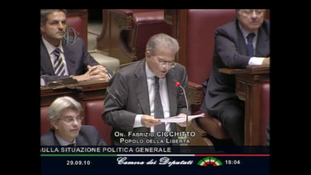 Fiducia a Berlusconi - L'intervento integrale di Cicchitto (Pdl)