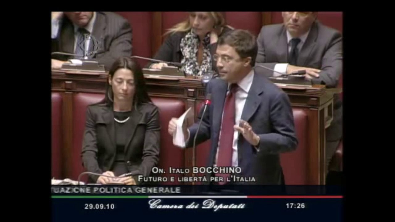 Fiducia a Berlusconi - L'intervento integrale di Bocchino (Fli)