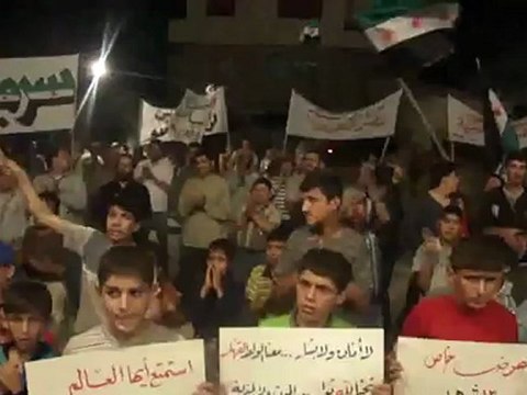 فري برس ادلب سرمين مظاهرة مسائية حاشدة بعد صلاة العشاء 1 5 2012 Idlib
