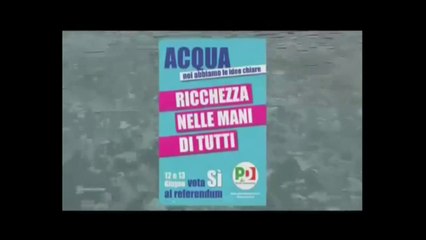 Bersani - SI al referendum sull'acqua pubblica