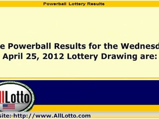 Powerball Lottery Drawing Results for April 25, 2012