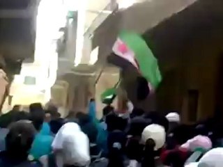 فري برس دمشق الحجر الأسود مظاهرة طلابية نصرة للمدن المحاصرة 25 4 2012 ج4 Damascus