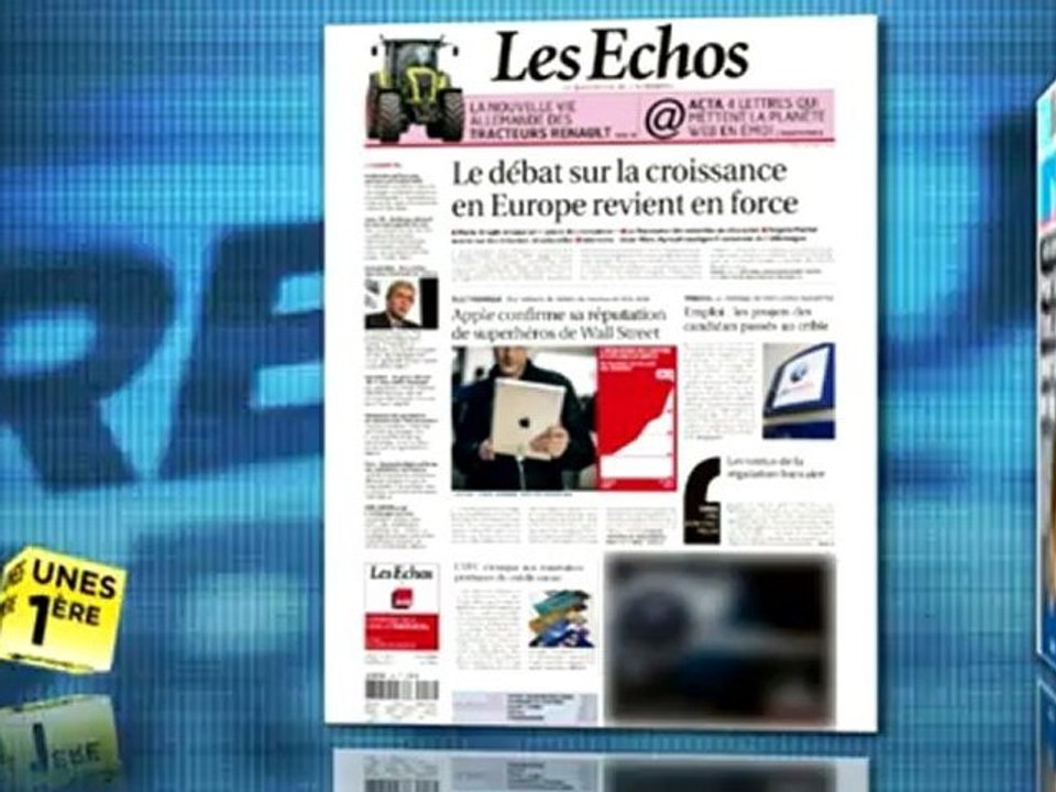Revue de presse Unes 1ère - Revue de presse Une 1ères du 26 avril 2012