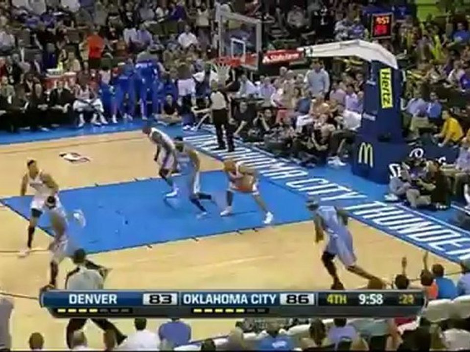 Serge Ibaka blocks Corey Brewer dunk attempt
