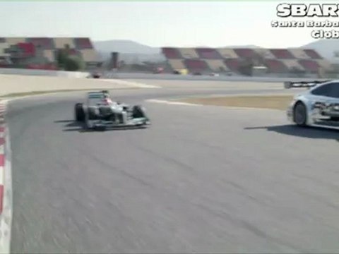 Mercedes-Benz Auto Racing Teams F1 and DTM Duel on Race Track