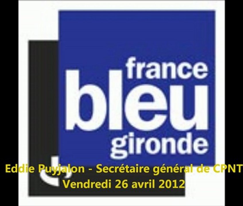 Interview d'Eddie Puyjalon - Radio Bleu Gironde (27/04/2012)