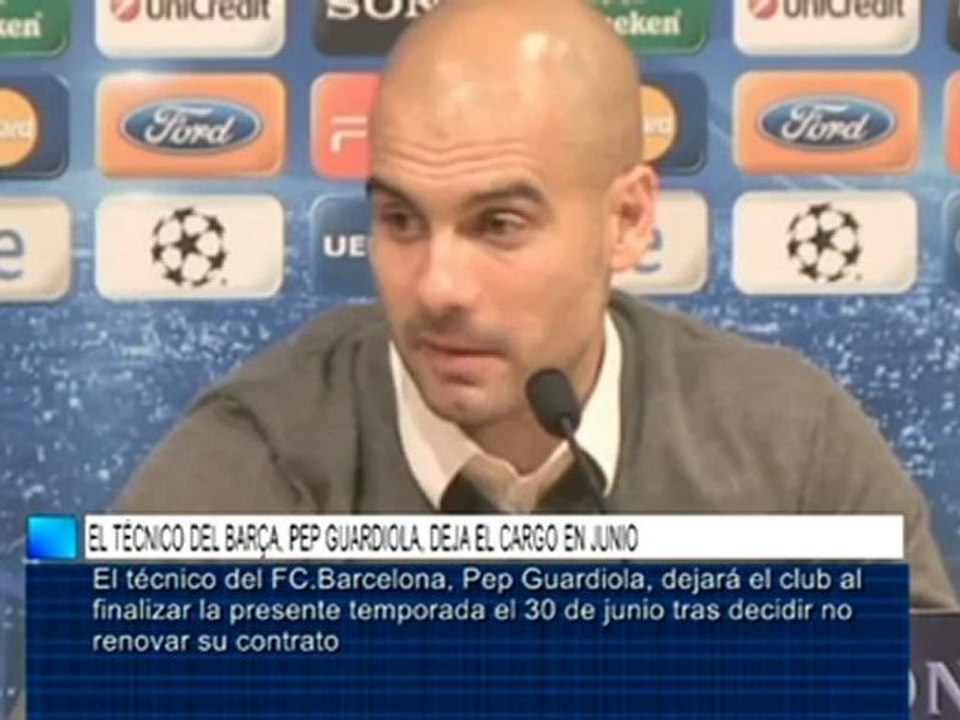 Deportes; Fútbol, Barcelona: El técnico del Barça Pep Guardiola deja el cargo en junio