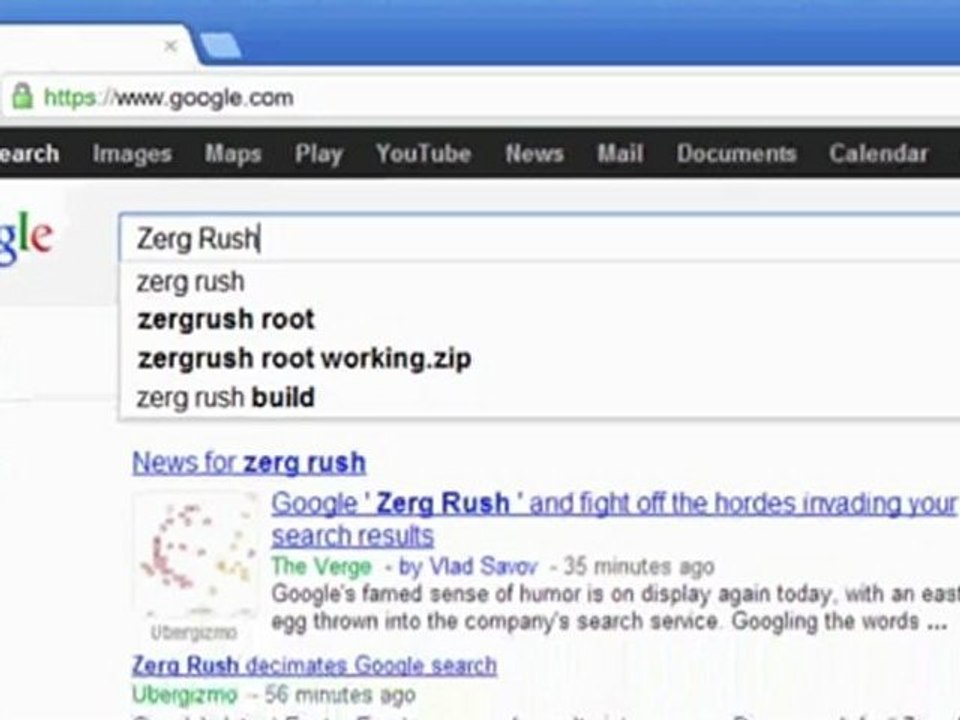 Funny Google easter egg: Zerg Rush game