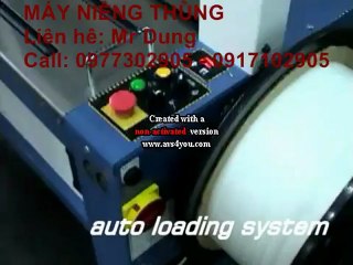 Máy buộc dây đai thùng tự động, máy niềng thùng, 0917102905