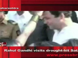 Rahul Gandhi visits drought-hit Satara in Maharashtra
