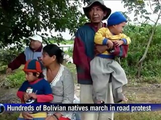 Bolivian natives march in road protest