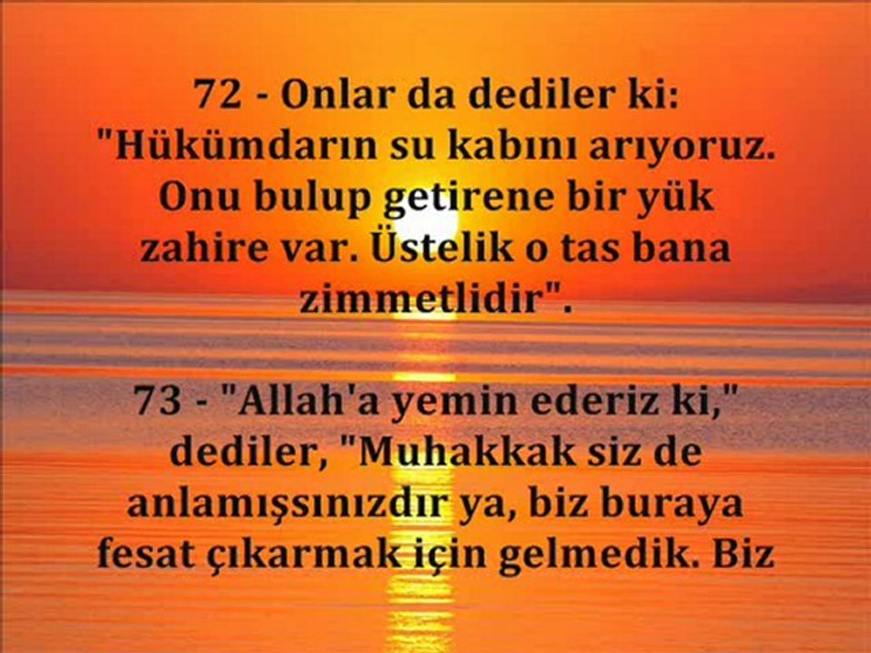 Yusuf Suresi ( Hz Yusufun Kuyuya Atılması )