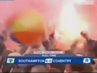Southampton fans celebrate after wining the 2nd automatic promotion spot