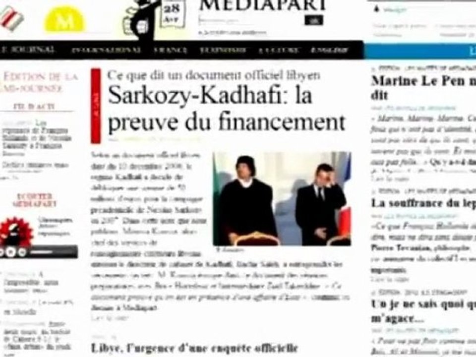 Document Mediapart： Sarkozy-Kadhafi