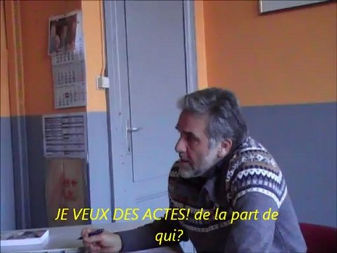 Le président de la sidérurgie Liégeoise FGTB, Robert Rouzeeuw reçoit Frans Maggio de RIPOSTE