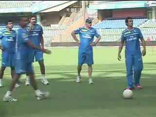 Hyderabad in practice session ahead of their game against home team Mumbai 29 April