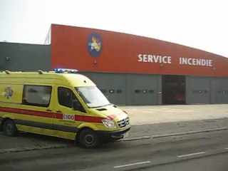 Ambulance des Pompiers de Tournai au Départ