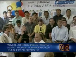 Presentan voluntariado "Tú y 2 más" con Henrique Capriles