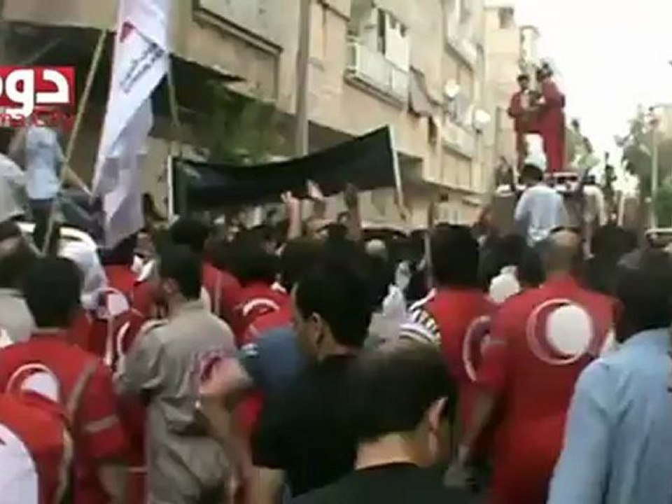 فري برس  ريف دمشق دوما تشييع الشهيد محمد الخضرا 29 4 2012 ج1 Damascus