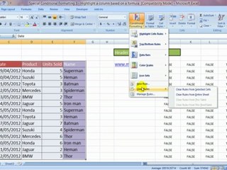 Conditional Formatting: Highlight - Color  A Column Based On A Formula (Hindi)