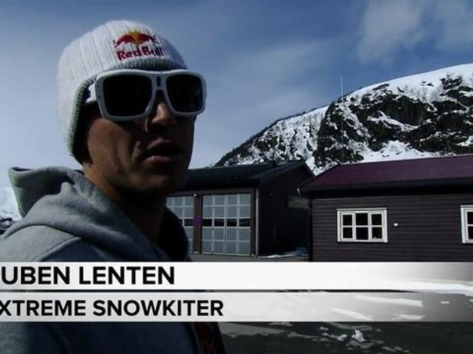 Redbull - Snowkiting Ragnarok 2012 Ruben Lenten Awesome Cliff Jump