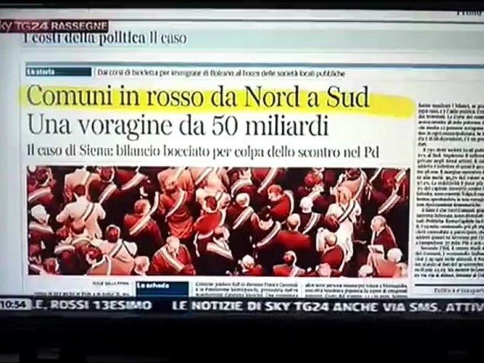 Comune di Porto Viro esempio poco virtuoso - Rassegna stampa Corriere della Sera su Sky TG24