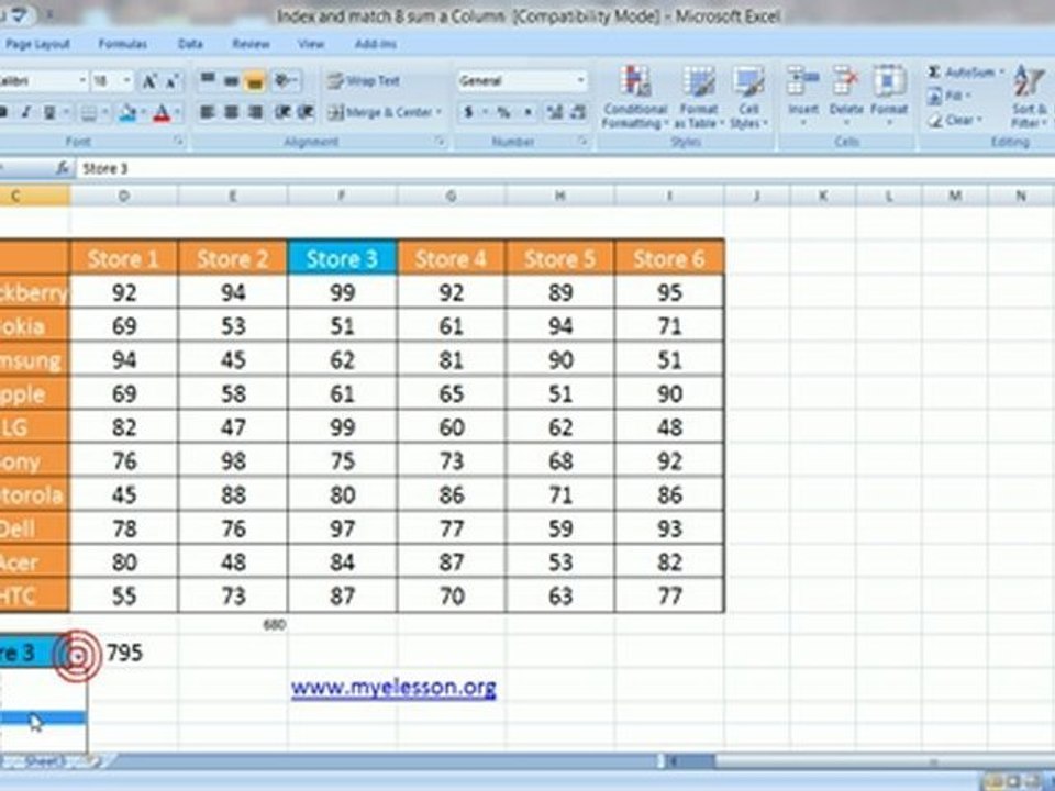 Index And Match 8 Sum A Row based On A Condition English
