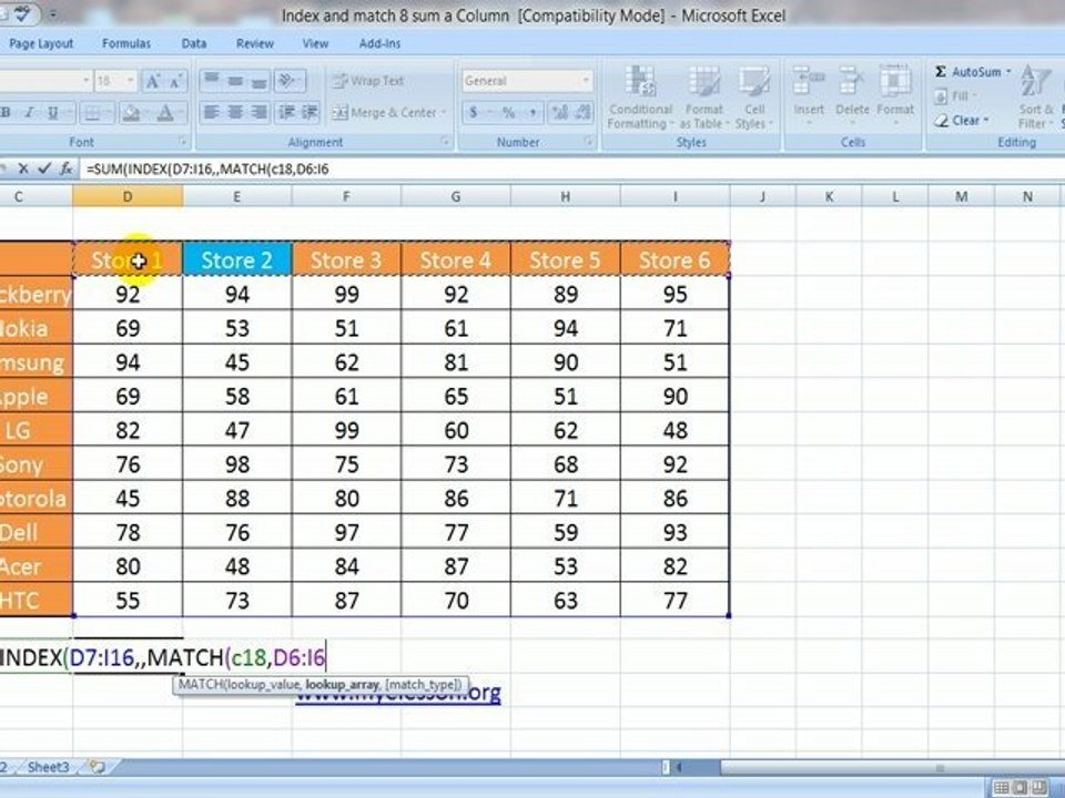 Index And Match 8 Sum A Row based On A Condition Hindi