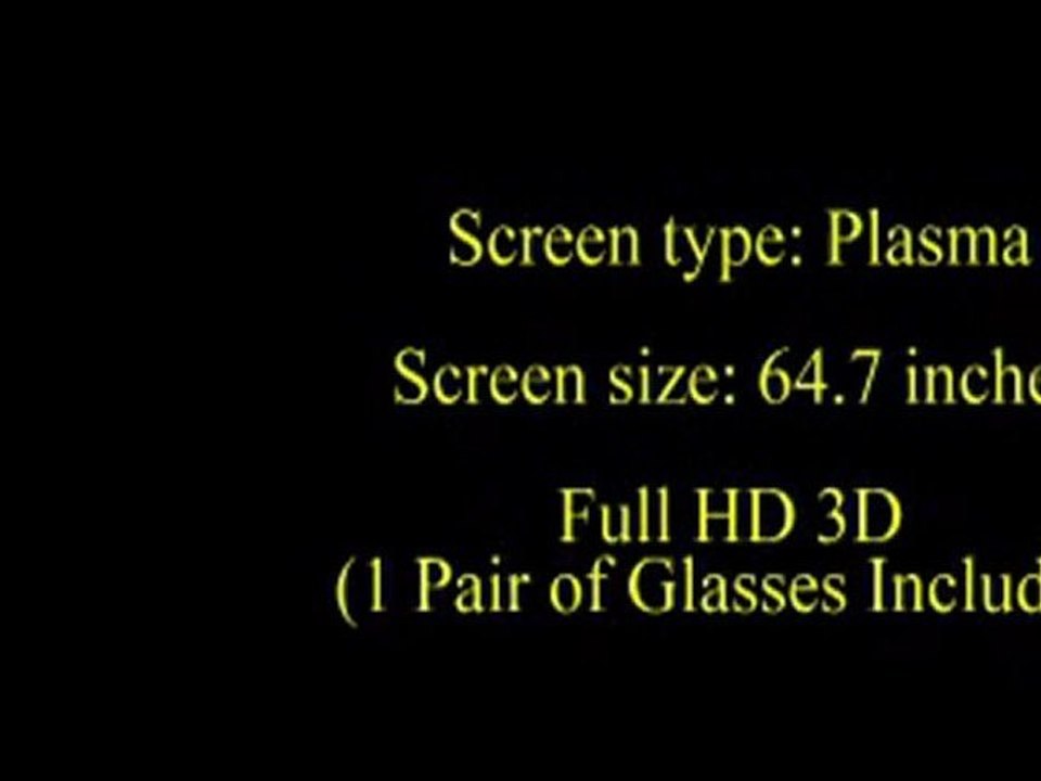 Panasonic VIERA TC-P65VT30 65-inch 1080p 3D Plasma HDTV, Black