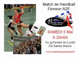 Annonce du Match de  Ste Maure-Troyes Handball Féminin Vs Kingersheim (05-05-12)