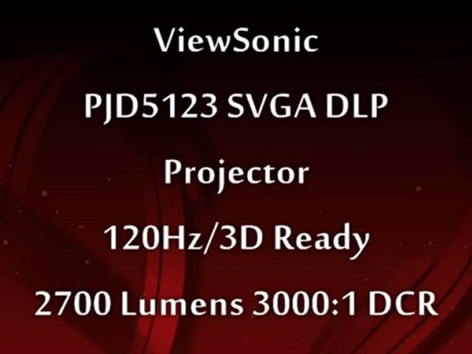 ViewSonic PJD5123 SVGA DLP Projector 120Hz/3D Ready, 2700 Lumens, 3000:1 DCR