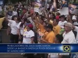 Trabajadores del Zulia marcharon desde la Basílica hasta la PLaza Bolivar de Maracaibo