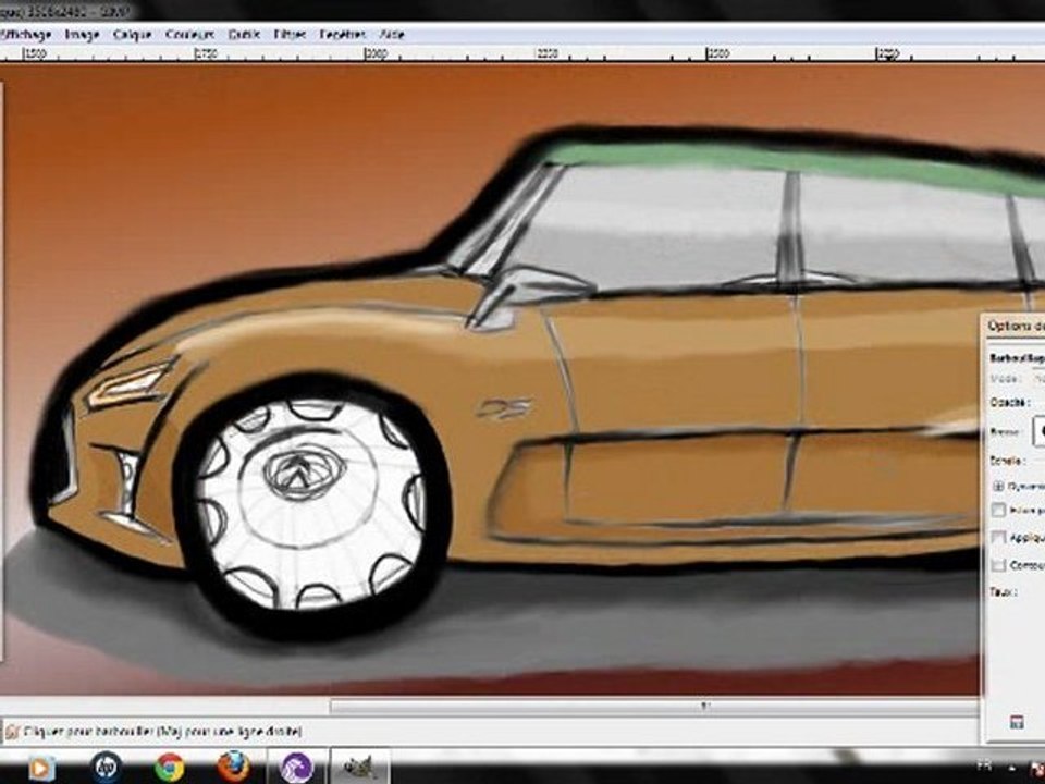 dessin (peinture) citroen ds concept sur gimp