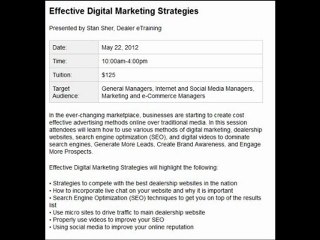 Greater New York Dealer Association Effective Digital Marketing Strategies May 22 2012