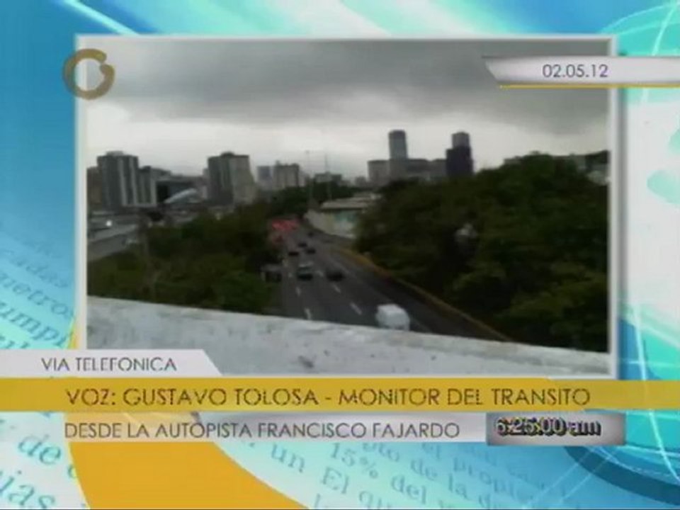 Reporte del tráfico desde la autopista Francisco Fajardo
