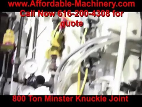Minster Knuckle Joint 800 Ton Metal Stamping Punch Press