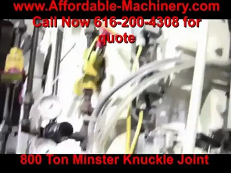 Minster Knuckle Joint 800 Ton Metal Stamping Punch Press